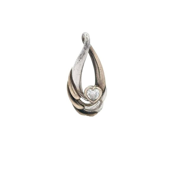 Designer BGE Sterling Silver & Cubic Zirconia Heart Pendant! 59 - Picture 1 of 6